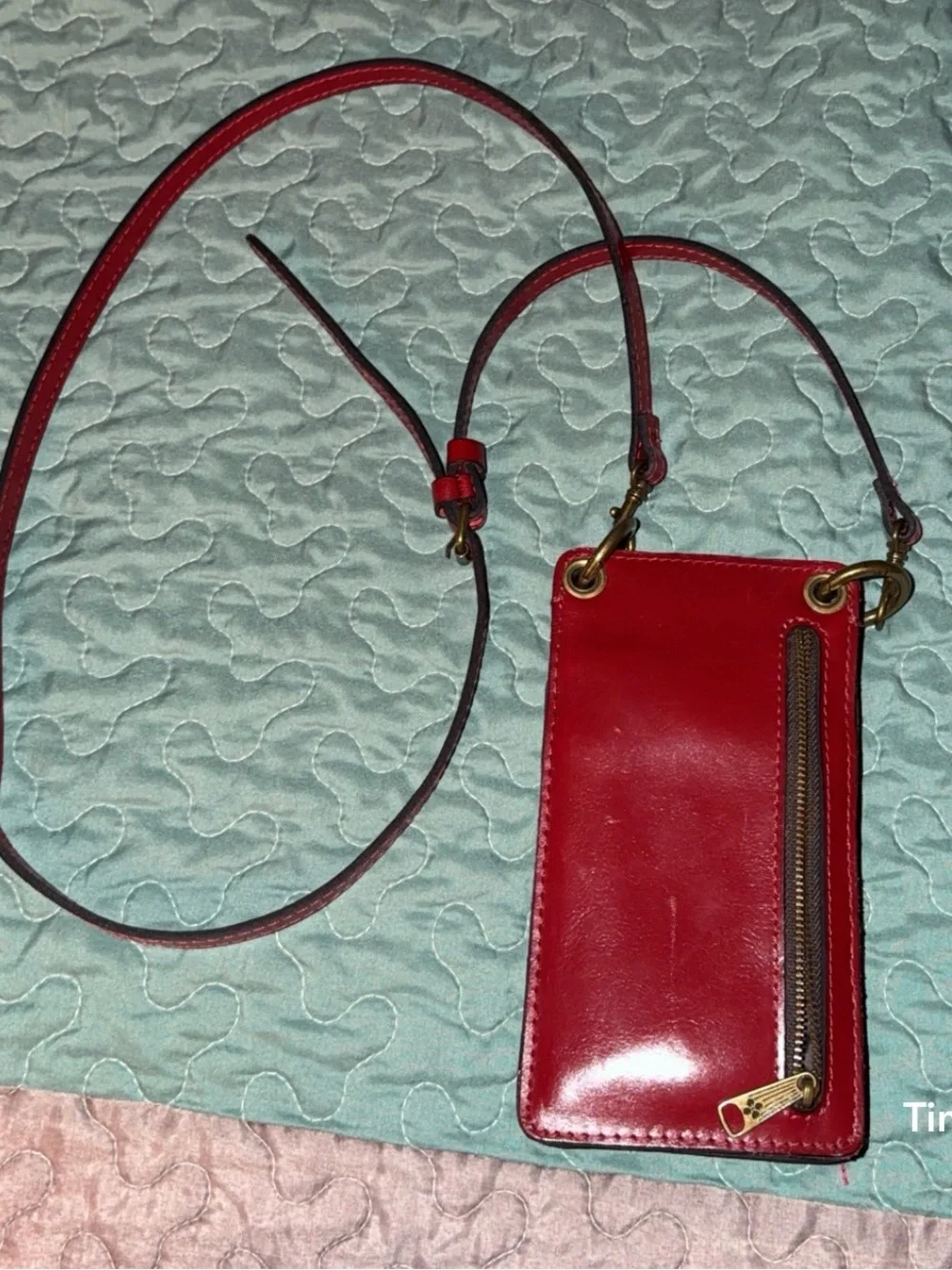 Patricia NashLeather Crossbody Phone Pouch - Red